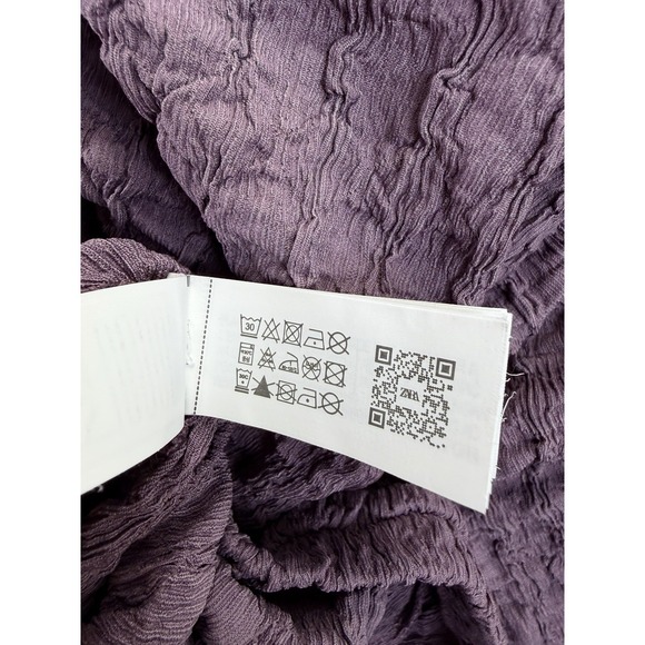 NWOT Zara High-Waisted Balloon Style Joggers Eggplant Textured Bohemian Large - Picture 9 of 10